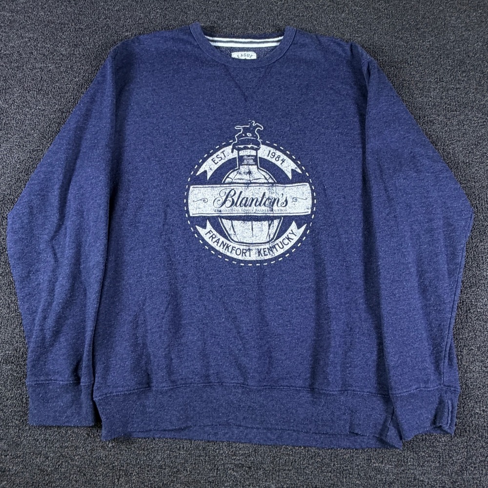League Sweatshirt Mens Large ML465-HTR Liberty Navy Blanton's Bourbon EUC
